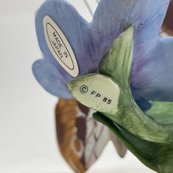 Franklin Mint Hargreaves Butterflies of the World Tufted Jungle King Blue Flower - Picture 8 of 11